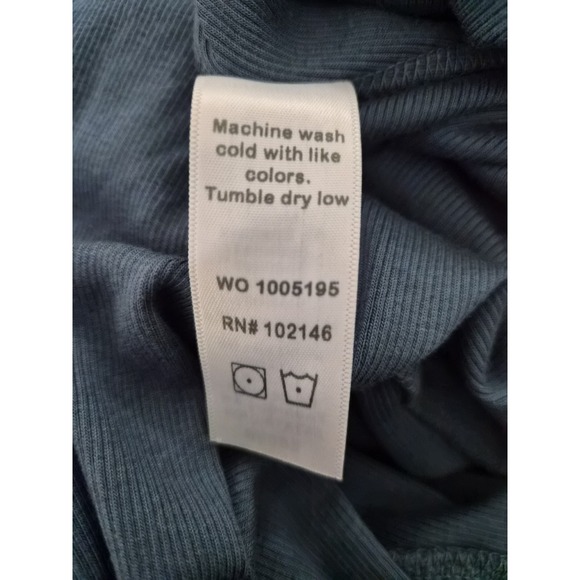 Michael Stars Calliope Extended Sleeve Maxi Dress Pebble Blue Ribbed Knit Size M - Picture 6 of 8